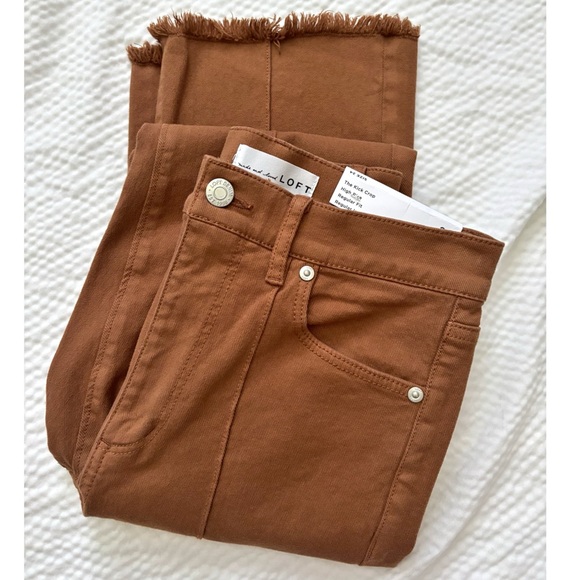LOFT Denim - LOFT The Kick Flare High Rise Cognac Jeans